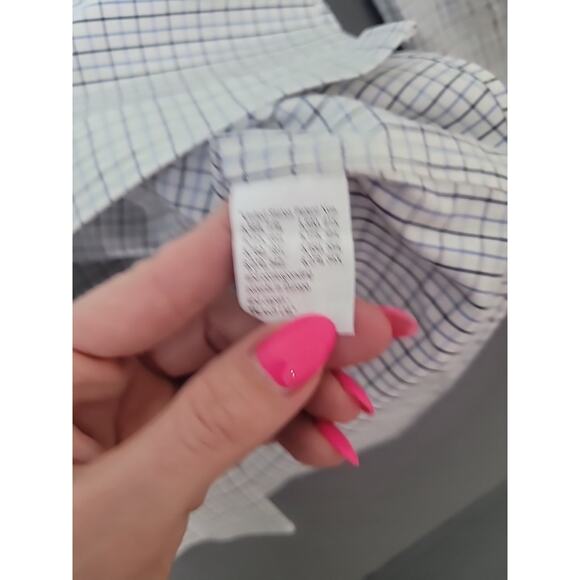 Orvis Men’s Dress Shirt M – White with Gray & Black Check – Cotton – EUC - Picture 9 of 9